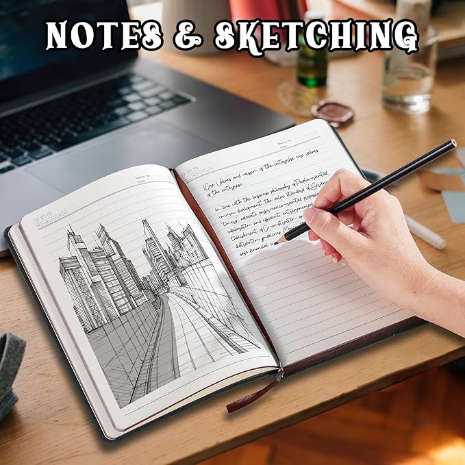 2025 Leather Vintage Journal Notebook,300 Pages,Leather Softcover Lined Journal Notebooks for Women Men,Notebook Journals for Writing Travel,Business,Office,7.1'' X 9.8''