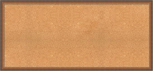 Amanti Art Natural Cork Board for Wall, 24x52 Vision Board with Bronze Frame, Oversize Corkboard Office Decor for Home Organization, Modern Corkboard Pinboard to Display Items for Home Organization