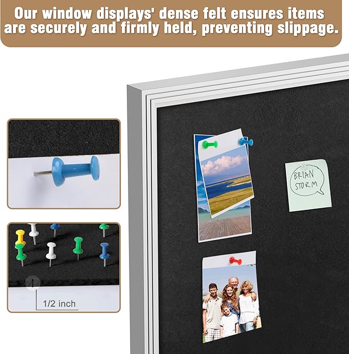 70"x34" Enclosed Bulletin Board, Outdoor Lockable Weather-Resistant Aluminum Cork Noticeboard for School & Office, Silver Frame w/Black Flet