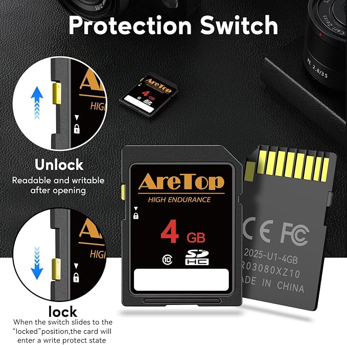 AreTop SD Card 4GB, 10 Pack Class 10 SDHC Memory Card, 10 Pack 4GB Full HD - Image 4