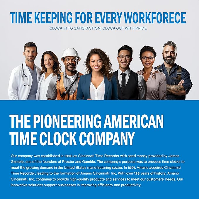 AMANO Calculating Time Clock with WiFi Connection to Free Cloud APP: View Employee Punch Times Remotely from Anywhere, Anytime (MJR-PLUSEZ)