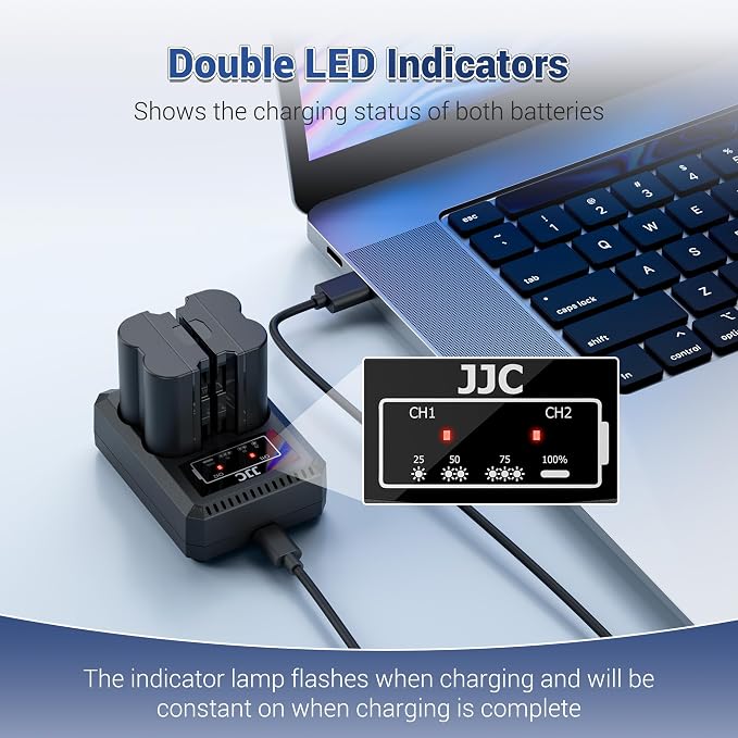 JJC BLS-5 BLS-50 Battery Charger USB Dual Slot - Image 7