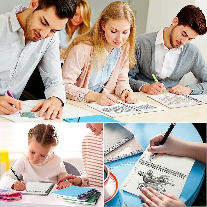 12 Pack Small Spiral Notebook A5 Lined College Ruled Spiral Journal Notebook 5.5 x 8.3 Inch Kraft Cover, 120 Pages for Work Students Office Business(Multi Colors)