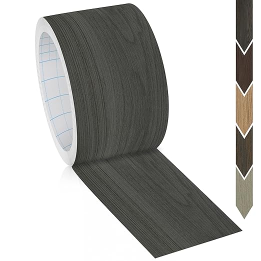 GSCIT Club Wood Grain Repair Tape, 2.4 inch X 250ft Self Adhesive Dark Walnut Grain Repair Patch for Tables, Chairs, Baseboards, Doors, Windows, Floors, Handicraft DIY.