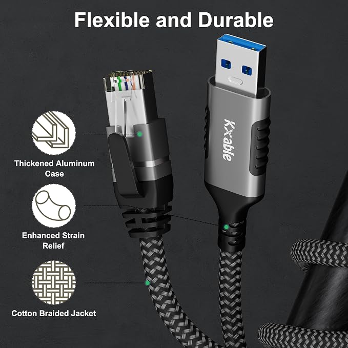 USB to Ethernet Cable 10 FT, USB 3.0 A Male to RJ45 Male Cord, Directly - Image 4