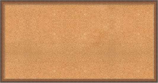 Amanti Art Natural Cork Board for Wall, 26x50 Vision Board with Bronze Frame, Oversize Corkboard Office Decor for Home Organization, Modern Corkboard Pinboard to Display Items for Home Organization
