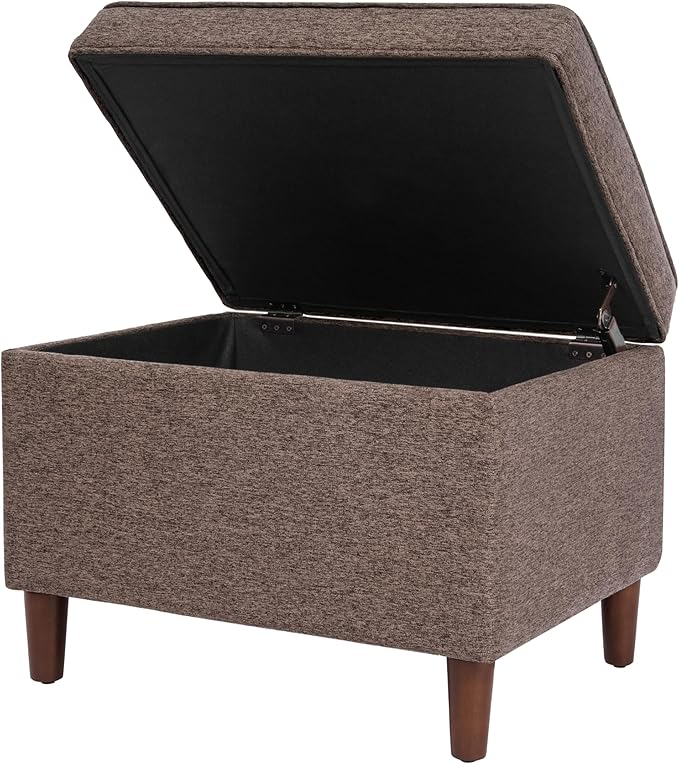 Home Decor | Dinah Collection Modern Storage Ottoman | Ottoman with Storage for Living Room & Bedroom (Chocalate Brown)