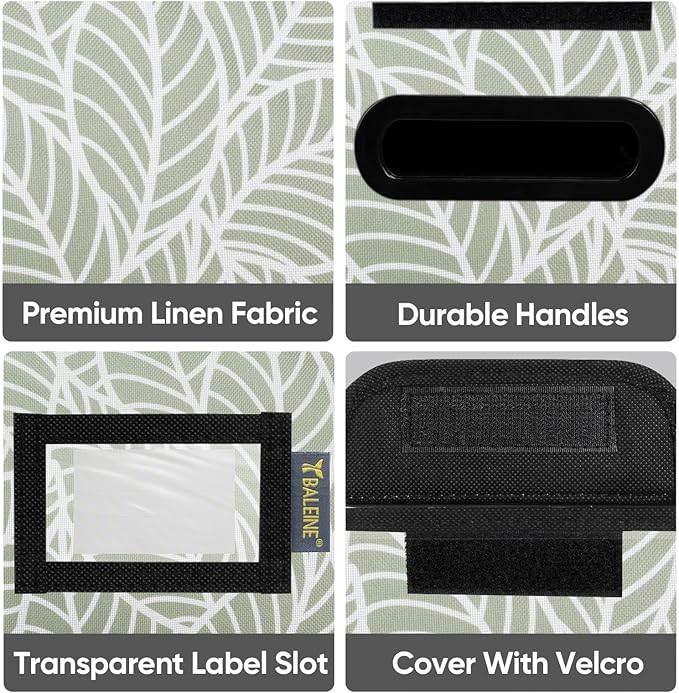 BALEINE File Organizer Box with Lid, Collapsible File Folder Organizer with Plastic Slide, Hanging File Folder Box for Office Document Storage (1 Pack, Antique Foliage, S)