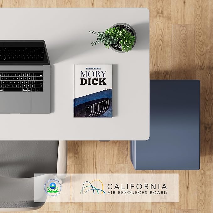 FLEXISPOT EN1 One-Piece Adjustable Height Desk 40 x 24 Inches Whole Piece Desktop Small Standing Desk for Small Space Electric Sit Stand Home Office Table (White Frame + White Desktop)