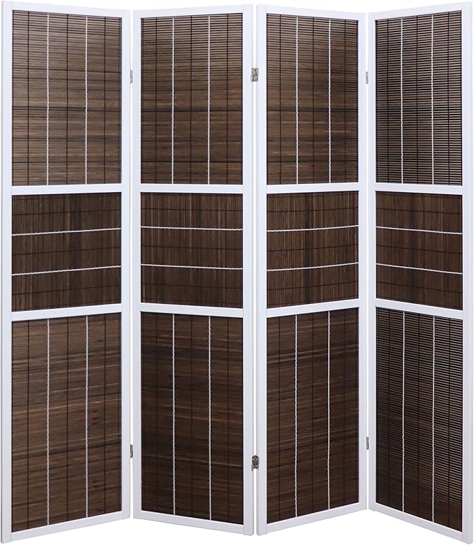 4 Panel 6ft Tall Modern Style Standing Wall Partition Room Divider Panel Indoor Separation, Folding Privacy Screens, Living Room, Partition & Space Divider, Freestanding Inexpensive