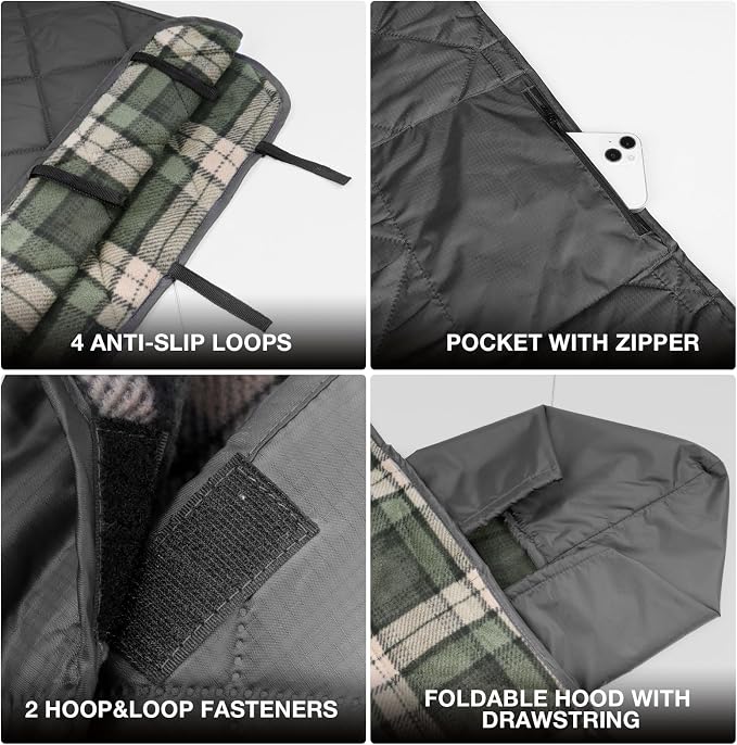 DUKUSEEK Stadium Blanket for Outdoor Sports, Waterproof Hooded Blankets - Image 2