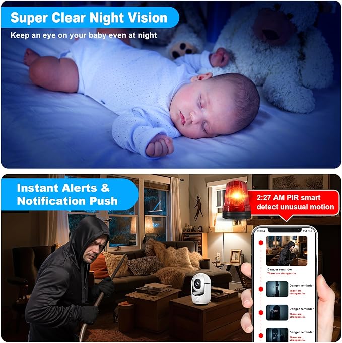 Cloarks 2K Indoor Camera, 5/2.4 GHz WiFi Pan/Tilt Security Camera - Image 6