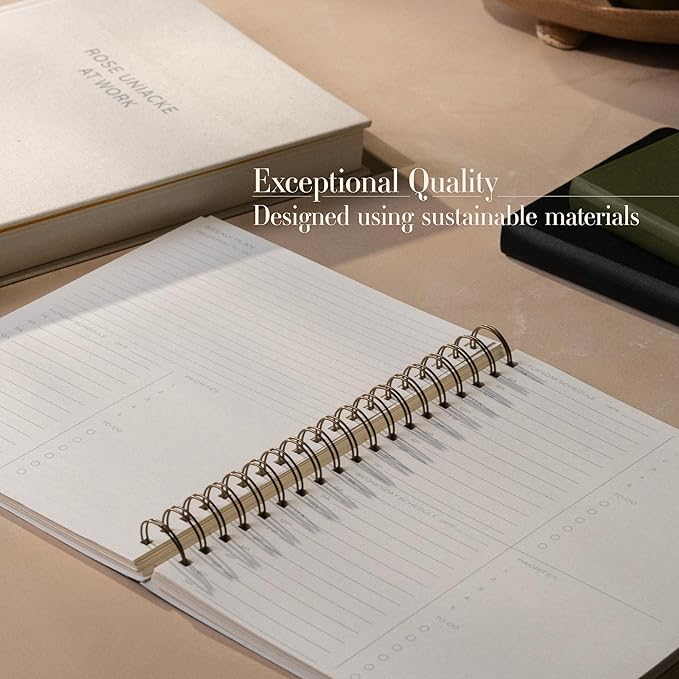 Anecdote Planner 2025 (8.5" x 10") Spiral Yearly Planner - 2025 Planner Weekly and Daily - Features a Library Buckram Cover, Brass and A4 Size Bleed-Resistant Paper - Organize All 52 Weeks. Start Anytime – Blossom