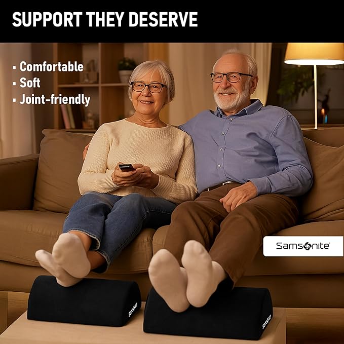 Samsonite Foot Rest for Under Desk at Work – Ergonomic Foot Stool for Couch – Versatile Under Desk Footrest for Office & Home, Foot Support Underdesk