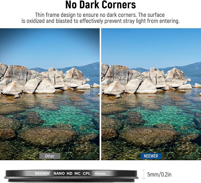 NEEWER 46mm Polarizer Filter, 24 Layer Multi Resistant Nano Coated MC CPL - Image 4