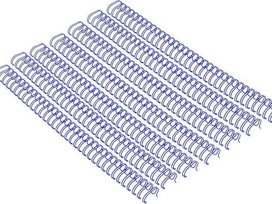 100 Pack Metal Twin Loop Binding Wire Coils, 34-Loop, 3/4" Cinch Book Binding Wire, 3:1 Pitch, YolieraArt Double Loop Bindings180 Sheet Capacity Fit for School Office Notebook Maker Blue