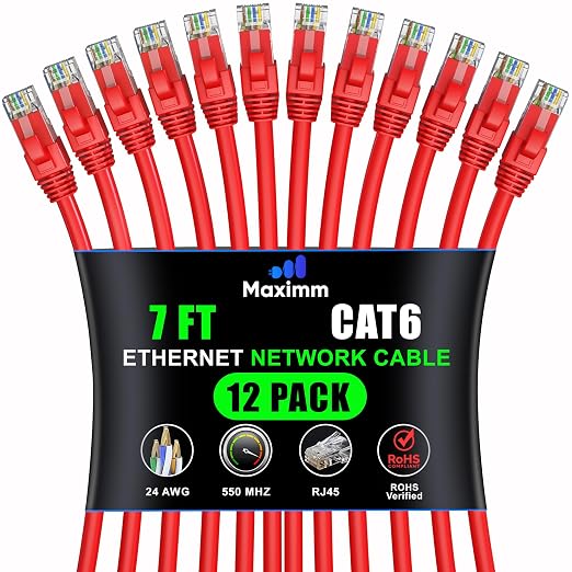 Maximm Cat 6 Ethernet Cable - 7 ft by MaximmCable