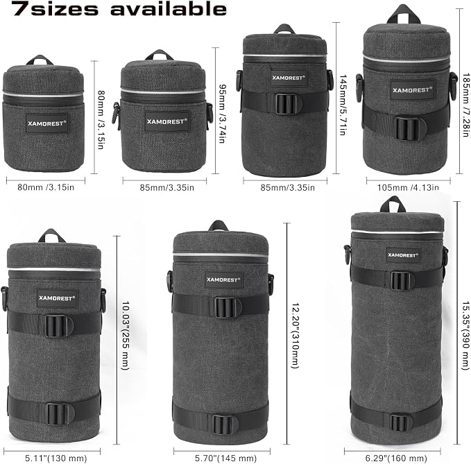 Camera Lens Case Bag for Photographyers, Zipper Waterproof Lens Protective - Image 7