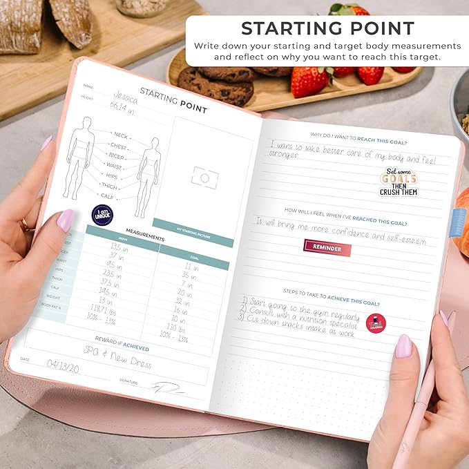 Clever Fox Weekly Meal Planner - Weekly & Daily Meal Prep Journal with Shopping and Grocery Lists for Menu Planning, Healthy Diet & Weight Loss Tracking, Lasts 1 Year, Undated, A5 - Light Pink