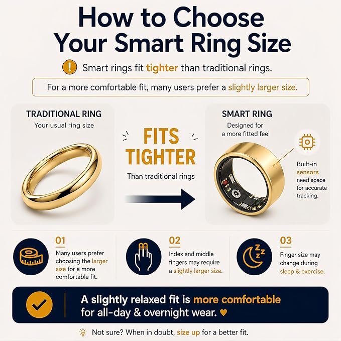 Smart Ring for Women Men, Sleep Tracking Wearable, Fitness Tracker Ring - Image 3