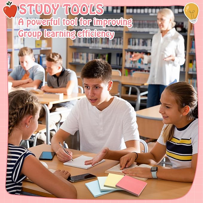 Fainne 60 Pack Sticky Notes Bulk Back to School Supplies Self Stick Note Pads Paper Memo for Office First Day of School Student Teacher Essentials (3x3inch,Lively Colors)