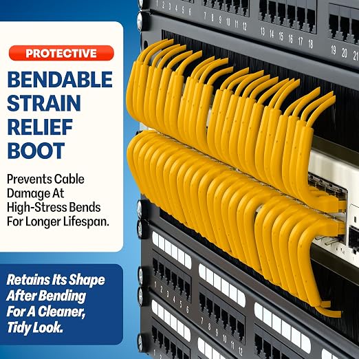 Everest Ultra Slim Cat6a Ethernet Patch Cables 5ft Yellow - Image 3