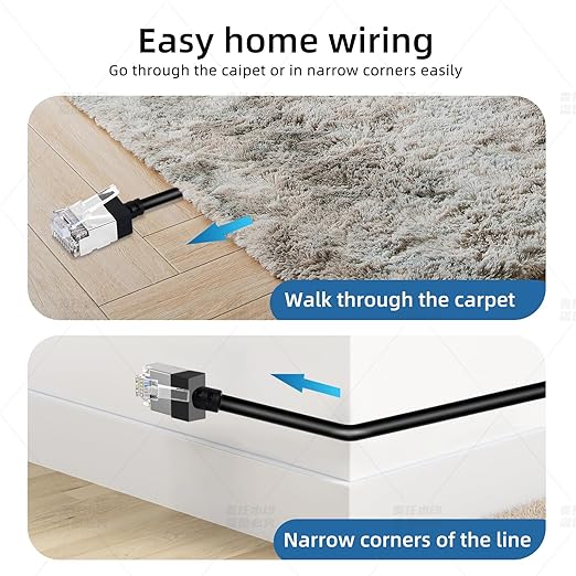 Ultra Thin Cat 6A Ethernet Cable 3.3 Feet 2Pack, Flexible & Slim Rj45 Cat6a LAN - Image 4