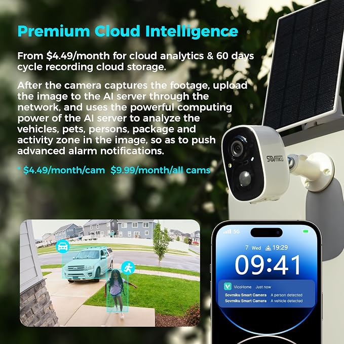 Vicohome 4CG6 Best 2K Solar Security Camera Wireless Outdoor System, No NVR - Image 4