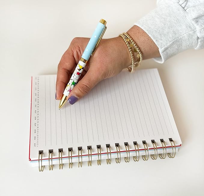 Graphique Peanuts Fashion Pen | 5.5” Ballpoint Pen | Refillable Black Ink | Retractable Twist Top | Matching Decorative Box | Comfort Grip for Writing | Office Supplies Accessories