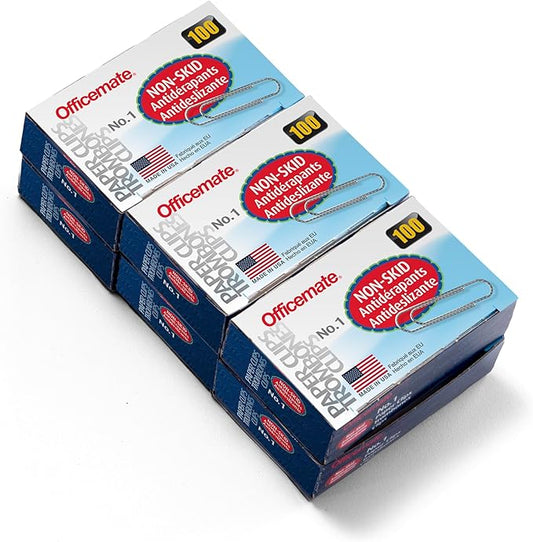 Officemate Premium #1 Paper Clips, 600 Paper Clips (6 Boxes of 100 Each)