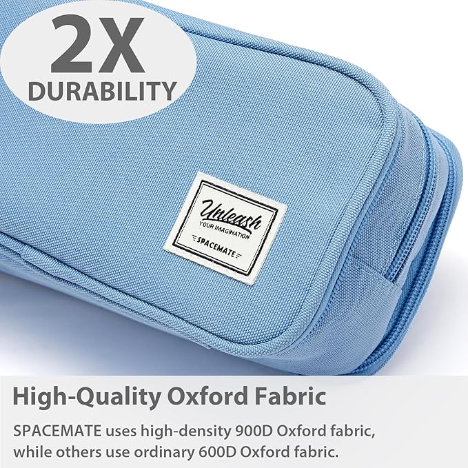 Pencil Case Pouch Box Bag School Supplies Girls Boys Kids, Cute Preppy Stuff Big Capacity Aesthetic Pen Organizer, Back to College Stationary, Cornflower Blue, Extra Large Style, 2300ml