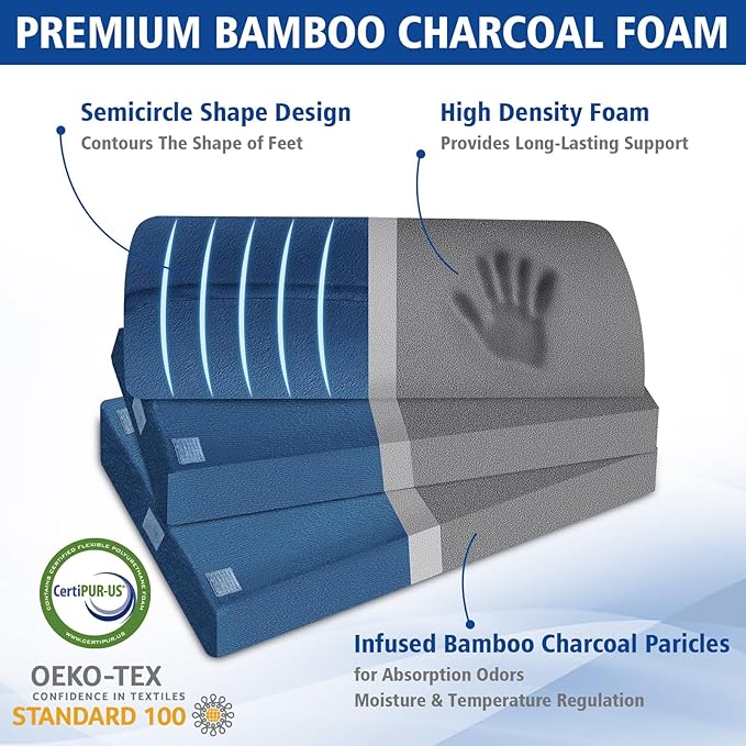 XXL(20in) Foot Rest for Under Desk at Work with 3 Adjustable Heights, Foot Stool with Bamboo Charcoal Foam, Feet Warm Pocket Footrest for Office Gaming Chair, for Leg Support -Blue