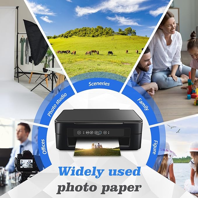 50 Sheets A3 Photo Paper Single Sided, 200 gsm White High Glossy Paper, Advanced Photographic Photo Printer Paper for Inkjet Printer Printing Picture Cover Brochures