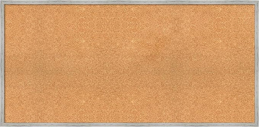 Amanti Art Natural Cork Board for Wall, 23x47 Vision Board with White Frame, Oversize Corkboard Office Decor for Home Organization, Cottage Corkboard Pinboard to Display Items for Home Organization