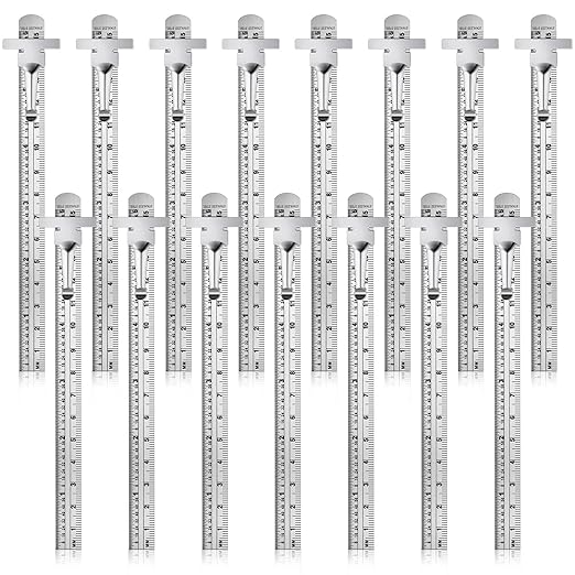 20 Pieces 6 Inch 15 cm Pocket Ruler Flexible Precision Stainless Steel Ruler with Detachable Clips Stainless Steel Pocket Clip Scale Gauge Metric British System