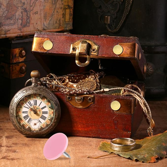 uxcell 150Pcs Upholstery Tacks, 11mmx10mm Flat Head Thumb Tack Decorative Furniture Nails Push Pins for Furniture Sofa Headboards, Pink