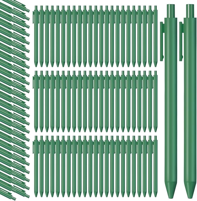 Fulmoon 50 Pcs Ballpoint Pens Bulk Retractable Comfortable Writing Pens Cute Back to School Supplies in Medium Point 1.0 mm for Teacher Student Bridal Shower Baby Shower (Avocado Green)