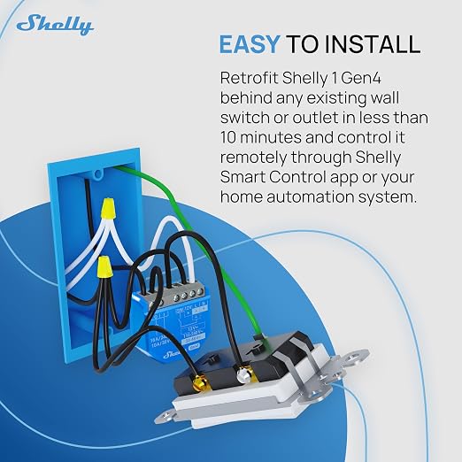 Shelly 1 Gen4 | Wi-Fi, Zigbee & Matter Smart Relay Switch - Image 5
