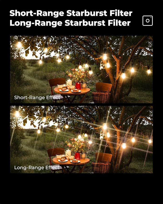 K&F CONCEPT 72mm Variable Short Line Star Lens Filter, Cross Screen Starburst - Image 5