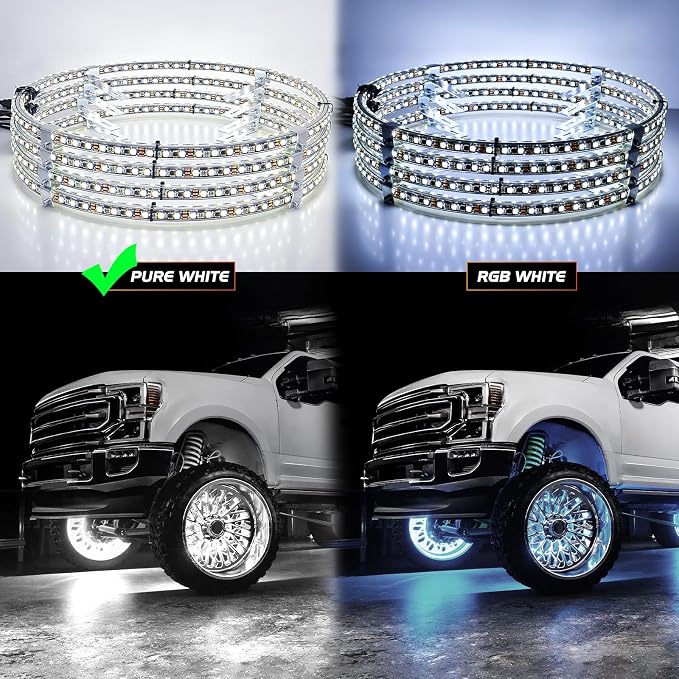 Nilight 4PCS 15.5inch Double Row LED Wheel Ring Lights Pure White - Image 6