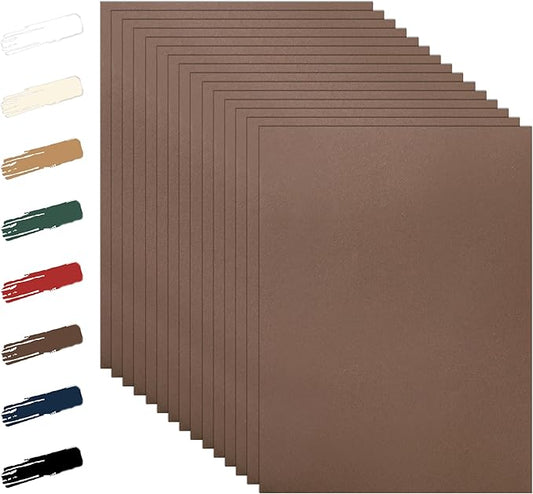 28 Sheets Coffee Color Cardstock 8.5 x 11 Scrapbooking Paper, 92lb Heavyweight Dark Brown Paper Card Stock for DIY Cards Making, Wedding Invitations, School, Memus, Greeting Cards