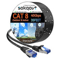 Sokqovt Cat 8 Ethernet Cable Slim 35ft Outdoor&Indoor, Pure Copper Cat8 by Unknown