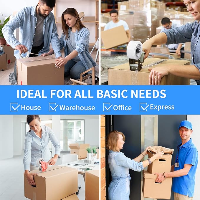 JARLINK Clear Packing Tape (18 Rolls), Heavy Duty Packaging Tape for Shipping Packaging Moving Sealing, Stronger & Thicker 2.8mil, 2 inches Wide, 60 Yards Per Roll, 1080 Total Yards