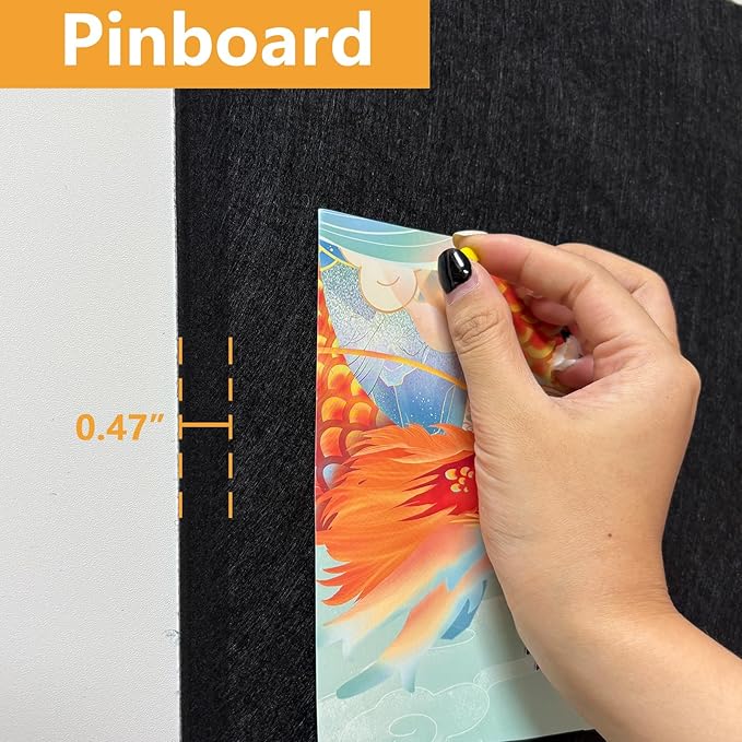 Thick Cork Board for Wall with Pins, 36" x 24" Bulletin Board Self-Adhesive Pin Board | Customized 6 Packs Felt Tiles for Office Home Wall Decor