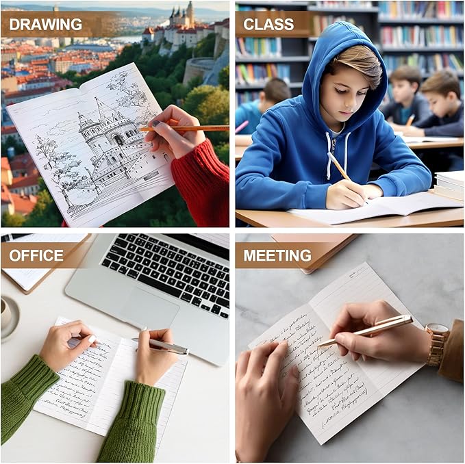 30 Pack Lined Kraft Notebooks Bulk, A5 Blank Paper Journal Notebooks for Office Work, 8.3x5.5inch Kraft Composition Notebook for School Student, 60 Pages