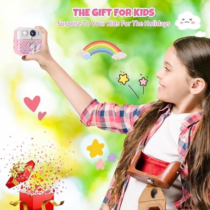 Instant Print Camera for Kids, 1080P Children Printable Cameras Christmas - Image 7