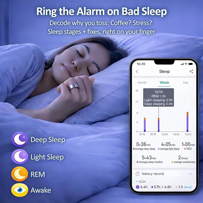 Smart Ring for Women Men, Sleep Tracking Wearable, Fitness Tracker Ring - Image 6