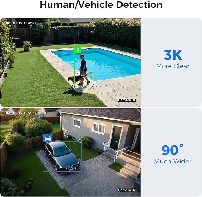 Hiseeu 3K Wired Outdoor Security Camera System - Image 3