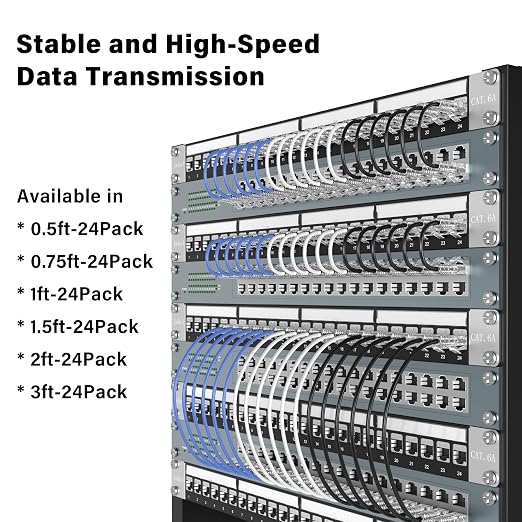 Jadaol UL Listed Patch Cables Cat 6a / Cat 6 3 ft 24-Pack, 10Gbps 550MHz Slim - Image 8