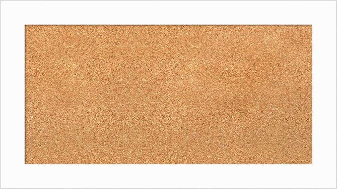 Amanti Art Natural Cork Board for Wall, 15x27 Vision Board with White Frame, Small Corkboard Office Decor for Home Organization, Casual Corkboard Pinboard to Display Items for Home Organization in